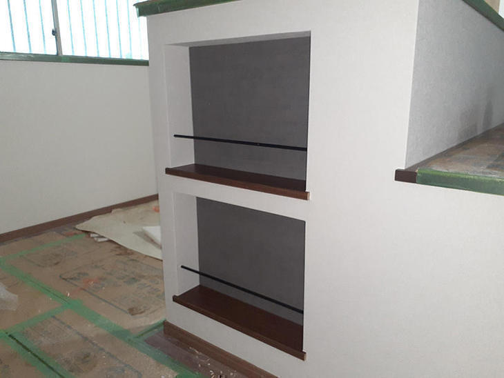 内装工事も大詰めです。ニッチが素敵に完成しました。担当：内田・畑野