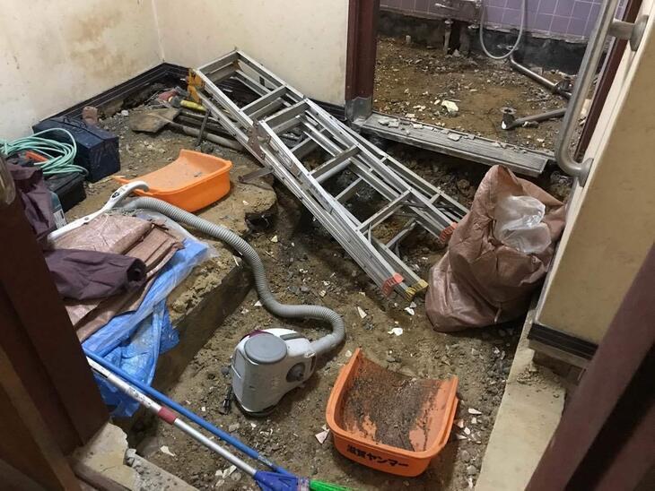 浴室の解体2日目が終わりました！断熱などを入れていきます【野洲店】山尾