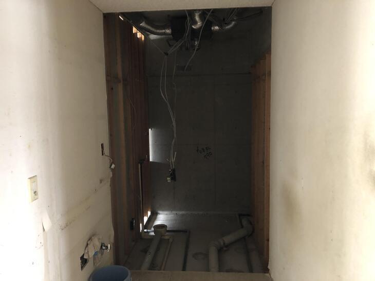 浴室の解体が完了しました！このあと配管を仕込んだりしてユニットバスを組んでいきます！【野洲店】高田