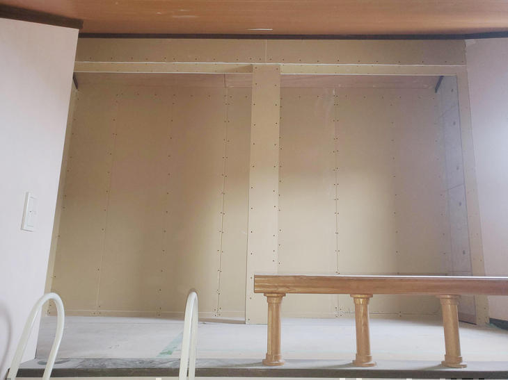 ロフトを新しくする工事をしました。壁の下地が完成！次はクロスを貼っていきます。【野洲店】中村