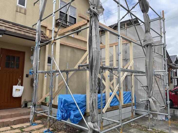 増築の建て方をしています。【水口店】亀田・森田・越田