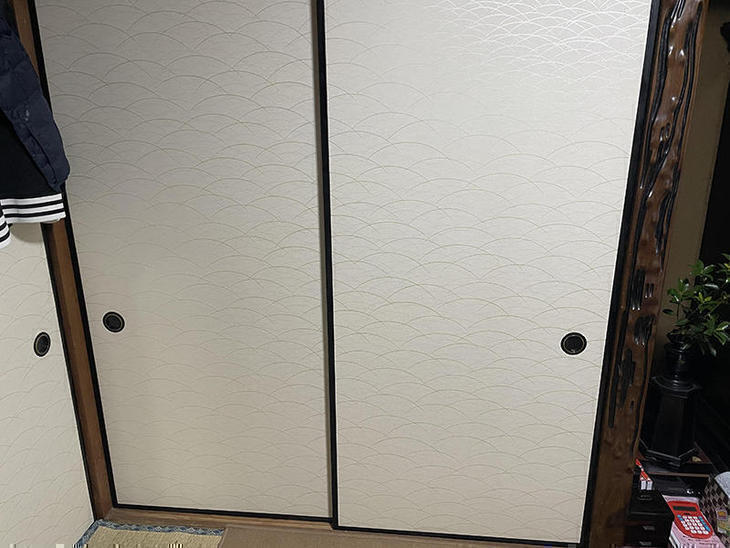襖張り替えが完了致しました。白色で明るくきれいになりました。【水口店】越田