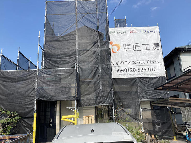 足場組み立て完了致しました。これから、塗装が始まります！完成が楽しみです！【水口店】亀田・越田