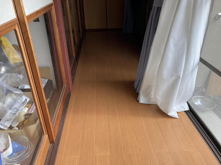 縁側に新しいフローリングを貼り、段差解消しました！【彦根店】古屋・有本