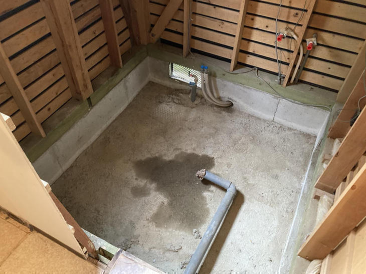 既存システムバスを解体しました。これから湯水の【大津湖西店】山本