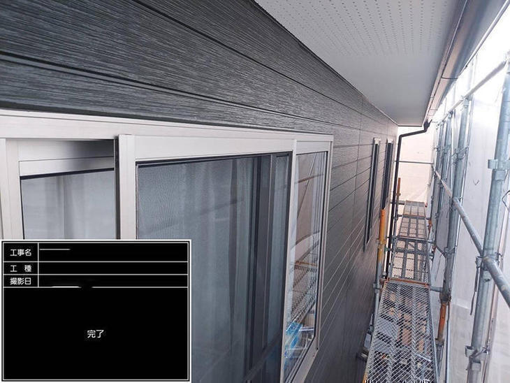 外壁塗装工事が終わりました。無事に完了し残す所、足場解体のみです！【草津栗東店】上田航平