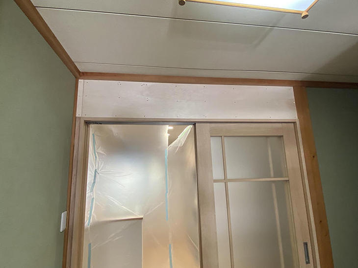 真壁ベニヤ貼りをしました。【野洲店】野本