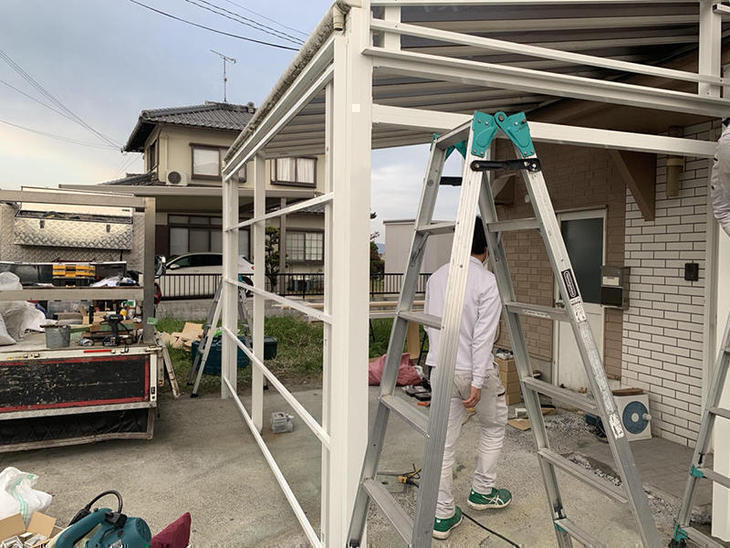 車庫の造作を行っています！【野洲市】野々下・大霜