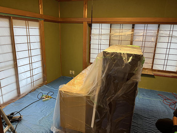 土壁にクロスを貼るために、下地をつくります！【野洲店スタッフ】