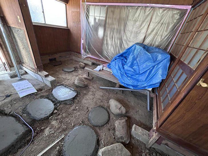 モルタルで補強しています！【湖東湖北店スタッフ】