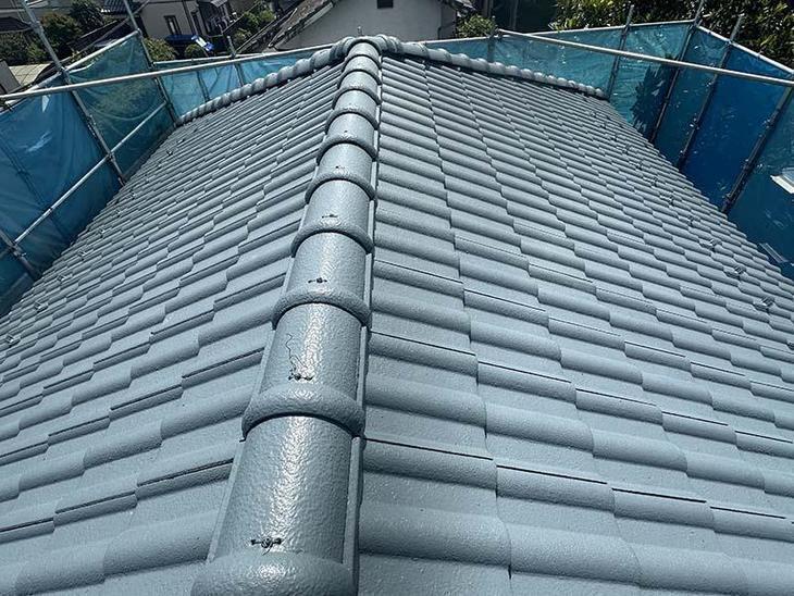 モニエル瓦を適切な下地処理にて塗装させて頂きました。【湖西店スタッフ】