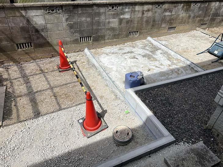 本日からコンクリートを流していきます！皆さん、暑い中ではありますが水分補給忘れずに！【瀬田店スタッフ】