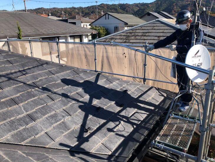 屋根工事をするために、テレビアンテナを移設してます！【野洲店スタッフ】