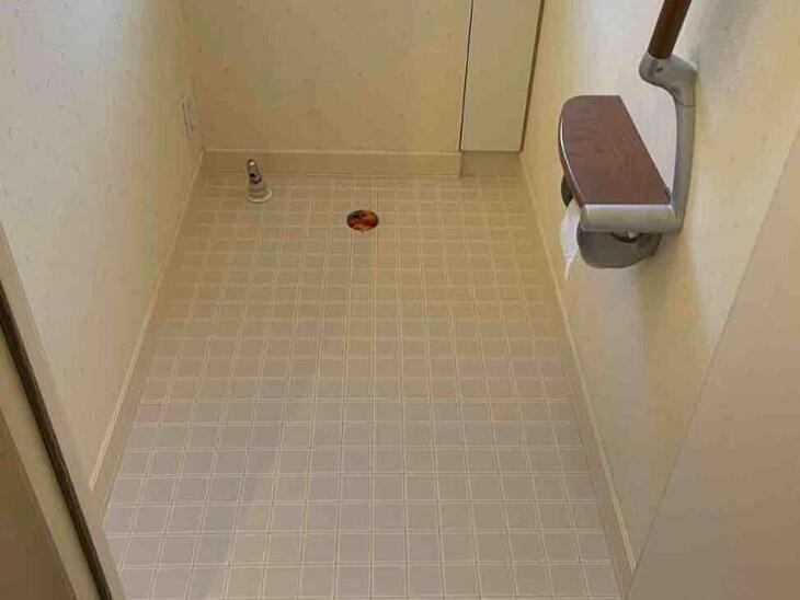 新しいクッションフロアを張りました！これからトイレを取付けます！【湖西店スタッフ】