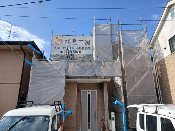 足場が立ちました！どんな仕上がりになるかワクワク！【野洲店スタッフ】