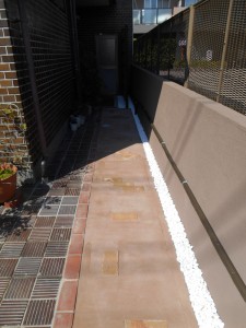 玄関までのアプローチ　給水管のｶﾊﾞｰも巻きなおしました