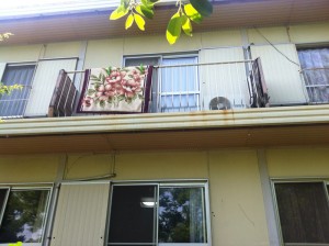 屋根のカバーをする際に、ﾍﾞﾗﾝﾀﾞは外す必要がありました