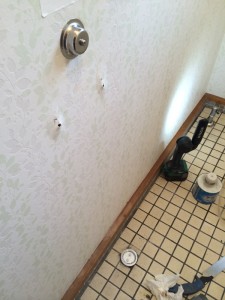 手洗い水栓と排水口はキャップで蓋をしました