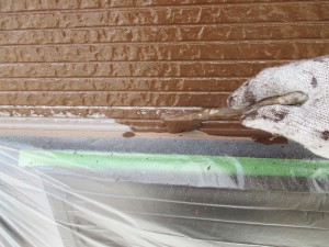 施工中　細部塗装