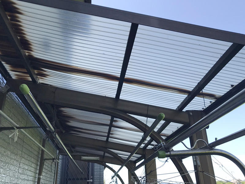 波板リフォーム施工前　テラス屋根｜滋賀でリフォームするなら匠工房