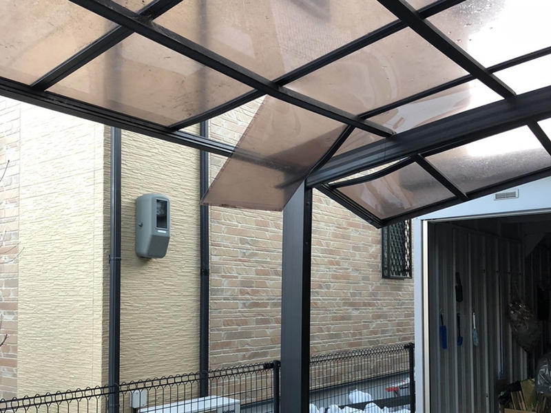 カーポートリフォーム施工前　雪害｜滋賀でリフォームするなら匠工房