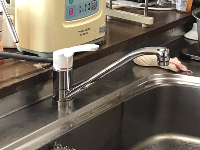 野洲市キッチン水栓リフォーム施工事例