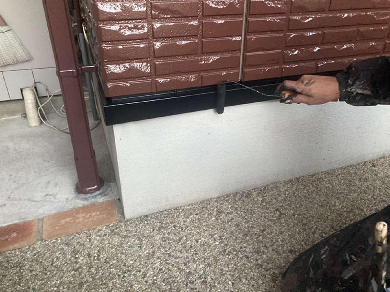 外壁塗装リフォーム施工中 水切り|滋賀でリフォームするなら匠工房