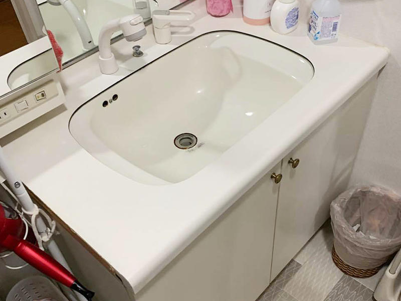 洗面リフォーム施工前　洗面ボール｜滋賀でリフォームするなら匠工房