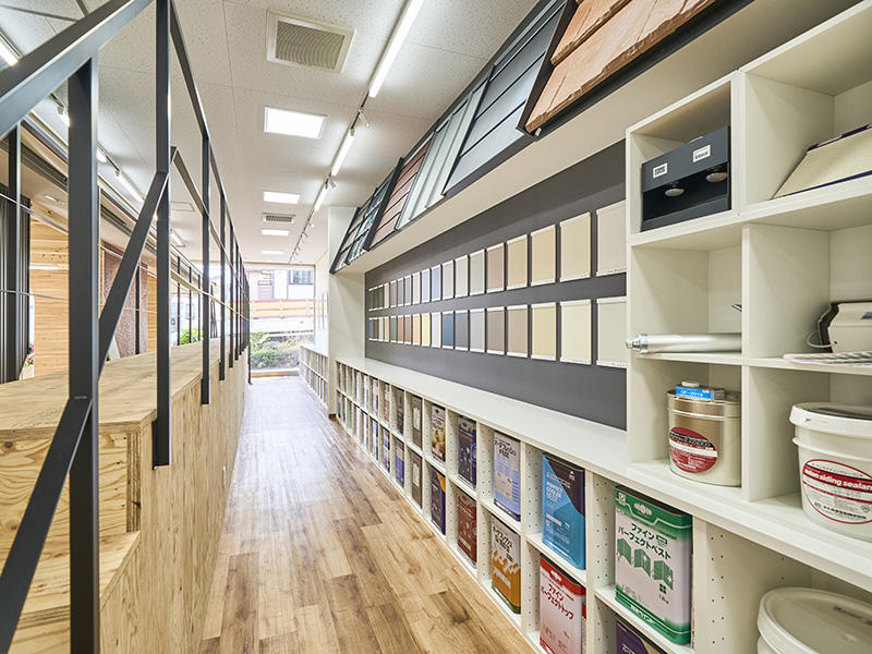 さくらペイント様　外装屋　塗装の色見本や塗料のサンプルを展示｜滋賀や大阪で店舗リフォームなら匠工房