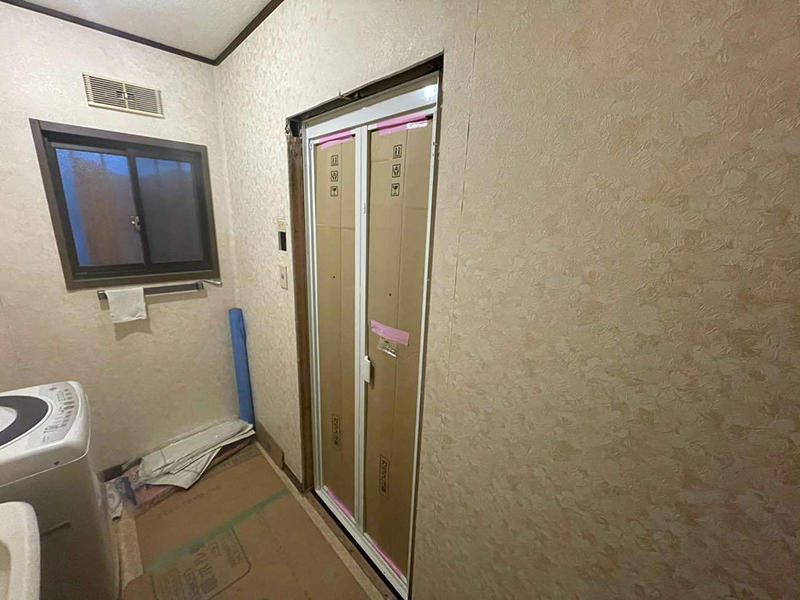 お風呂リフォーム施工中 間仕切壁復旧|滋賀でリフォームするなら匠工房