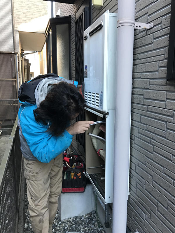 施工事例　匠工房　滋賀　給湯器　草津