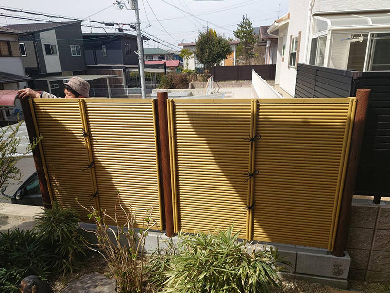 フェンスリフォーム完成　フェンス　タカショー　竹垣フェンス｜滋賀でリフォームするなら匠工房