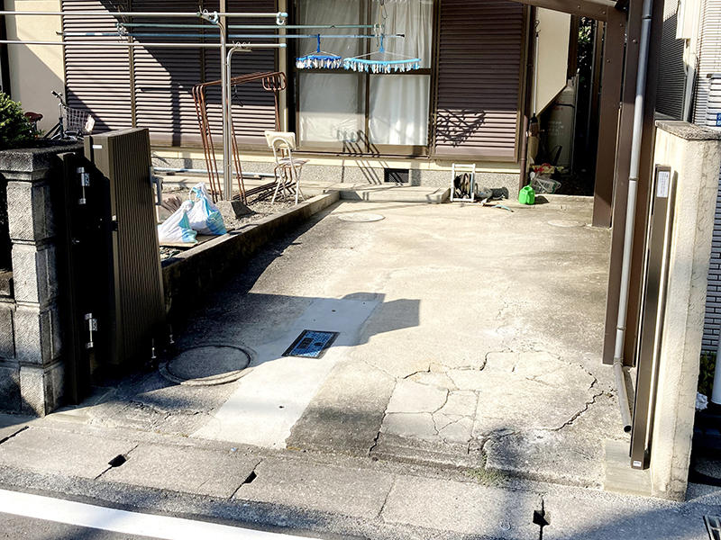 ガレージリフォーム完成　伸縮ゲート　リクシル　アルシャインⅡMW型Aタイプ｜滋賀でリフォームするなら匠工房