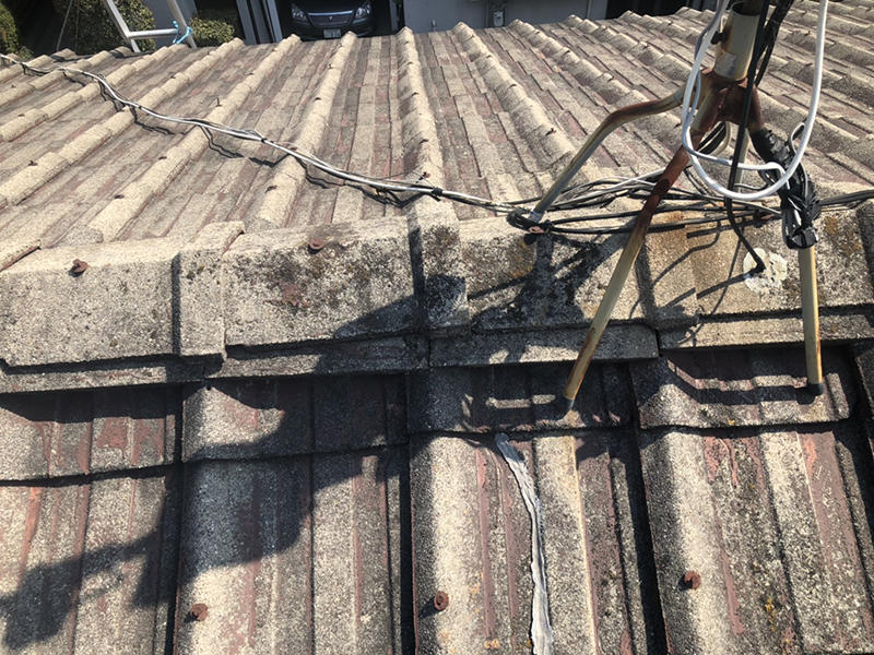 屋根リフォーム施工前　屋根が劣化してきています｜滋賀でリフォームするなら匠工房