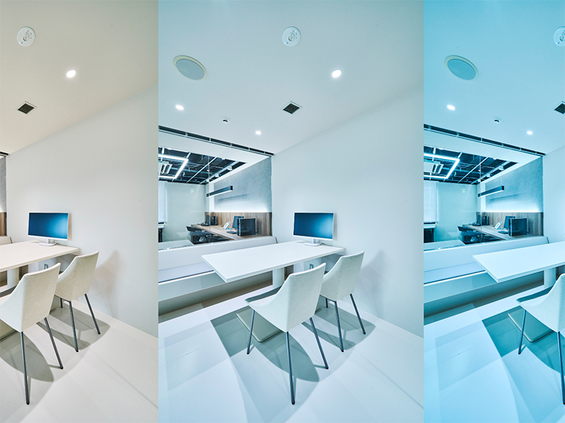 大阪府大阪市 テナント工房 大阪オフィス様 ※左から4000K/5000K/6500K|滋賀や大阪で店舗リフォームなら匠工房