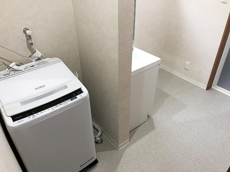 洗面リフォーム完成　洗濯スペース｜滋賀でリフォームするなら匠工房