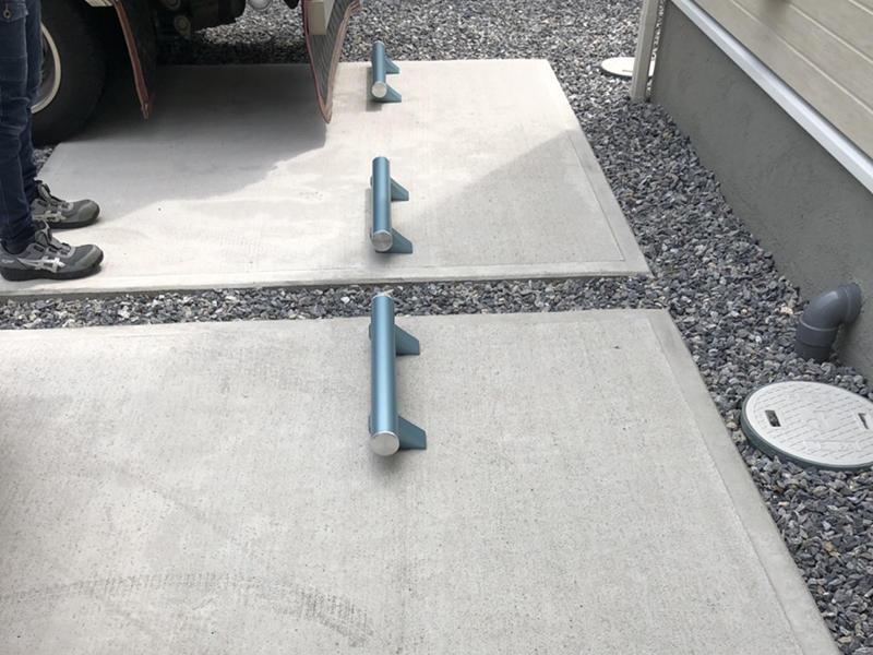 駐車場リフォーム完成　車止め｜滋賀でリフォームするなら匠工房