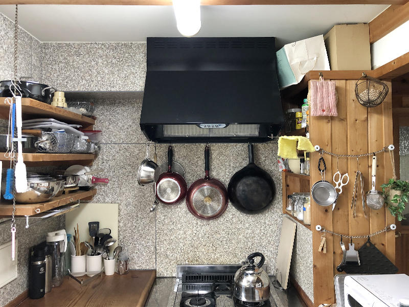 キッチンリフォーム施工前　レンジフード｜滋賀でリフォームするなら匠工房