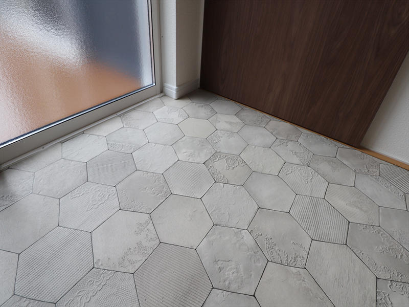 クッションフロアはタイル調