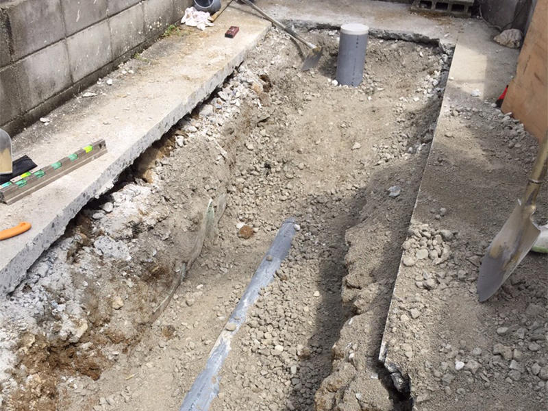施工中⑨下水への接続が出来ました.JPG