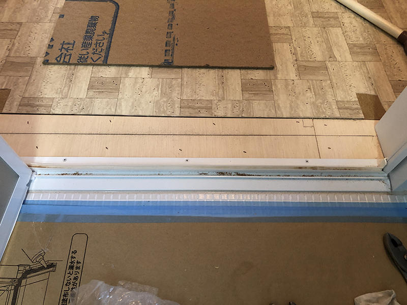 水まわりリフォーム施工中　バリアフリーにしました｜滋賀でリフォームするなら匠工房