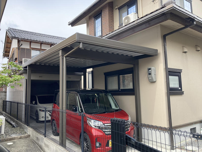 カーポートリフォーム完成　カーポート　LIXIL　カーポートST｜滋賀でリフォームするなら匠工房