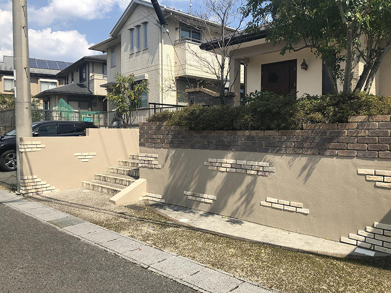 外壁塗装リフォーム完成　擁壁｜滋賀でリフォームするなら匠工房