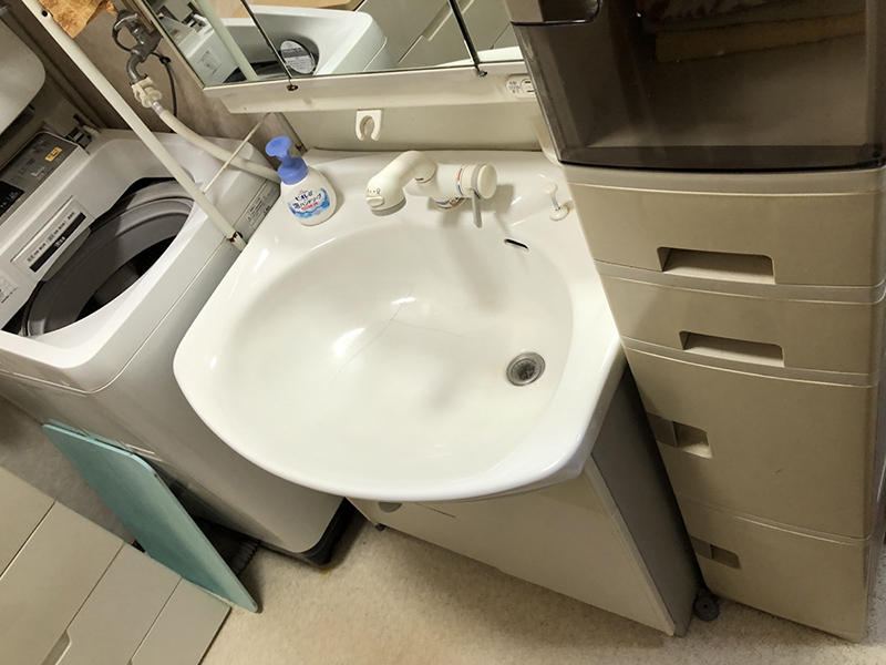 洗面台リフォーム施工前　洗面ボール｜滋賀でリフォームするなら匠工房