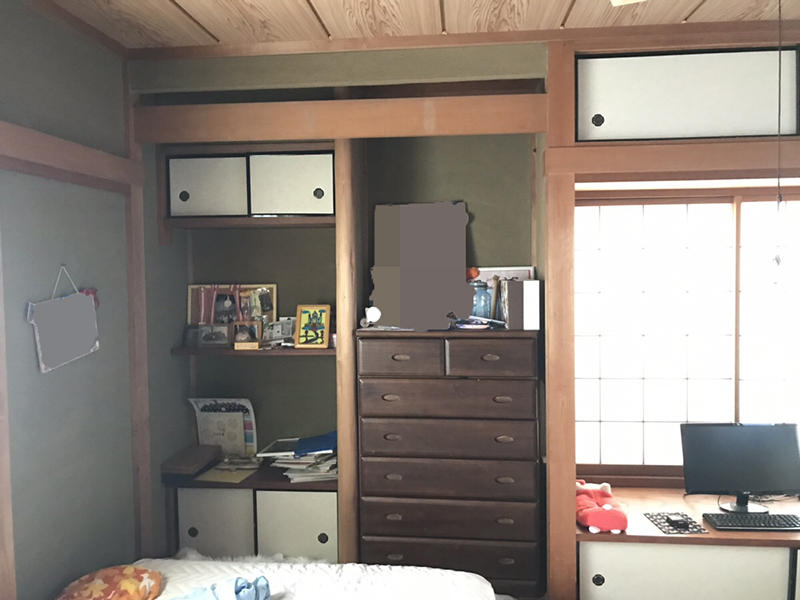 和室リフォーム施工前　ジュラク壁｜滋賀でリフォームするなら匠工房