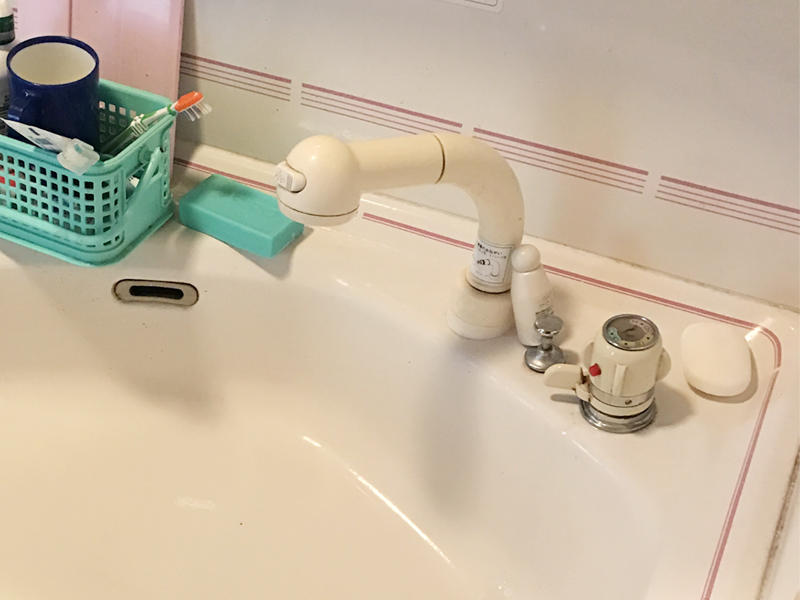 洗面台　水栓　施工事例　草津市