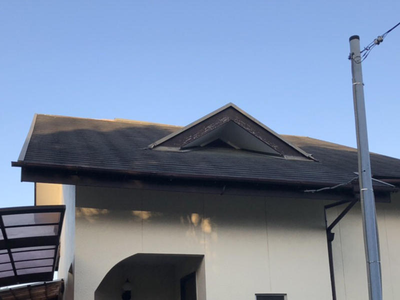 破風板の塗装のめくれ確認