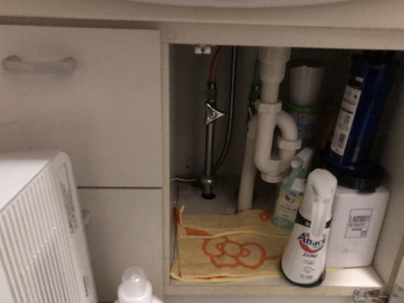 洗面リフォーム施工前　配管｜滋賀でリフォームするなら匠工房