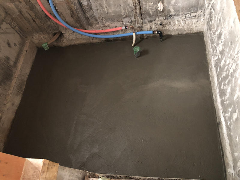 お風呂リフォーム施工中　土間コンクリートを打設します｜滋賀でリフォームするなら匠工房