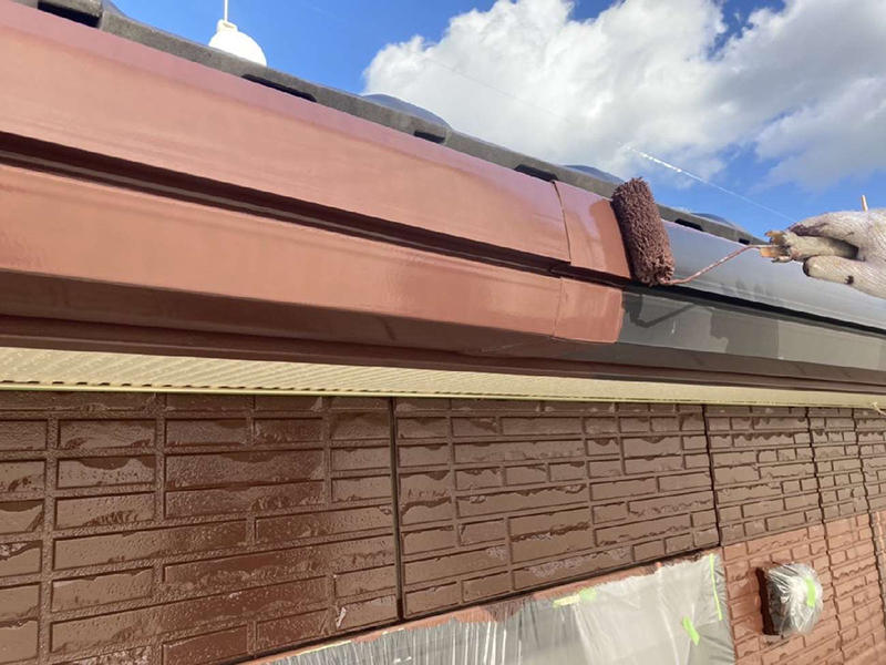 外壁塗装リフォーム施工中　雨樋｜滋賀でリフォームするなら匠工房